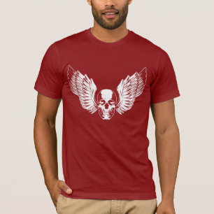 Wit gevleugelde schedel T-shirt