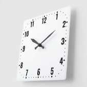 Wit gezicht met cijfers - frameless vierkante klok (Hoek)