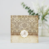 Wit Gezichtsmonogram bruiloft Uitnodigingen (Staand voorkant)