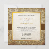 Wit Gezichtsmonogram bruiloft Uitnodigingen (Achterkant)