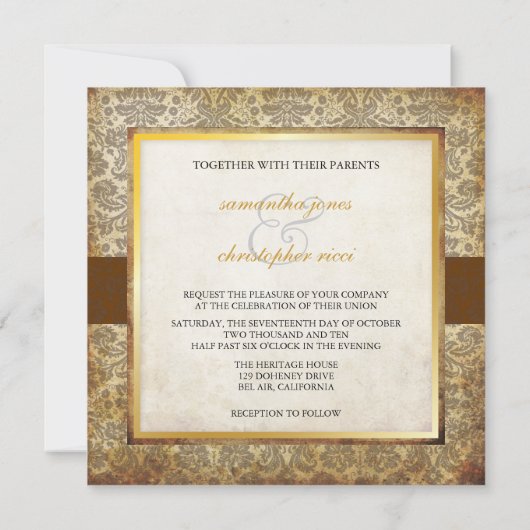 Wit Gezichtsmonogram bruiloft Uitnodigingen (Achterkant)