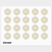Wit & Glanzend Gouden Stippen Confetti Elegant Chi Ronde Sticker (Vel)