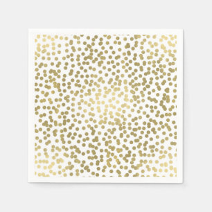 Wit & Glanzend Gouden Stippen Confetti Elegant Chi Servet