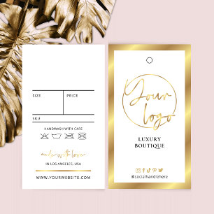 Wit & Gold Logo Kleding Etiket Prijs Label Visitekaartje