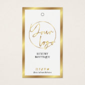 Wit & Gold Logo Kleding Etiket Prijs Label Visitekaartje (Voorkant)
