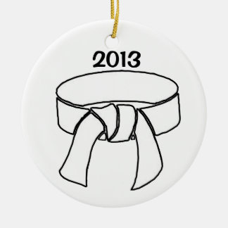 Wit gordel 2013 keramisch ornament