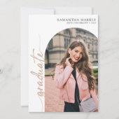 Wit Goud 2025 Afstuderen Uitnodiging met Foto (Voorkant)