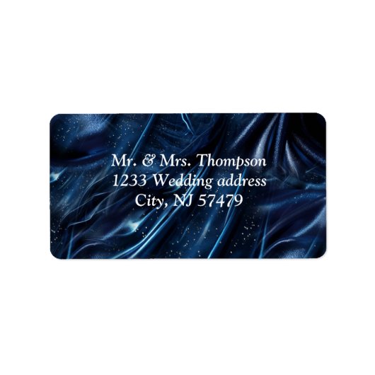 Wit & Goud abstracte bloemetjes op Simmery Blue Si Etiket (Voorkant)