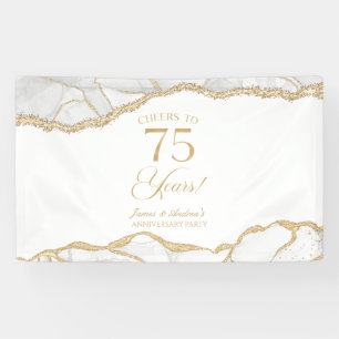 Wit Goud Agat 75ste Huwelijksjubileum Feest Spandoek