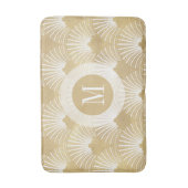 Wit & goud art-deco geometrisch patroon badmat (Voorkant Verticaal)