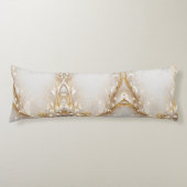 Wit Goud Bloemen Body Kussen (Voorkant)