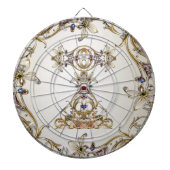 Wit Goud Bloemen Dartboard Dartbord (Voorkant)