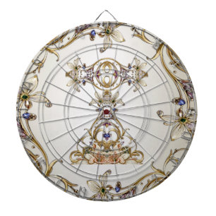 Wit Goud Bloemen Dartboard Dartbord