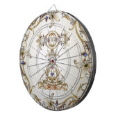 Wit Goud Bloemen Dartboard Dartbord (Voorkant Rechts)