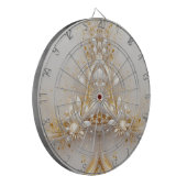 Wit Goud Bloemen Dartboard Dartbord (Voorkant Links)