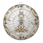 Wit Goud Bloemen Dartboard Dartbord (Voorkant)