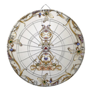 Wit Goud Bloemen Dartboard Dartbord