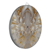 Wit Goud Bloemen Dartboard Dartbord (Voorkant Links)