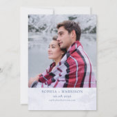 Wit Goud Bloemen Krans Foto Bruiloft Elopement Kaart (Achterkant)