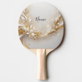 Wit Goud Bloemen Ping Pong Paddle Tafeltennisbatje (Achterkant)