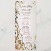 Wit Goud Bloemen Trouwprogramma Programma (Achterkant)