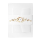 Wit & Goud Botanische krans Monogram bruiloft Uitnodigingen Wikkel (Voorkant Voorbeeld)