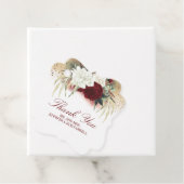 Wit Goud Bourgondië Rood Bloemen Moderne Bruiloft Bedankjes Labels (In situ)