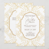 Wit Goud Bruiloft Thema Elegant Classy Kaart (Voorkant / Achterkant)