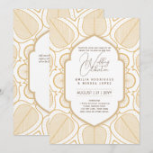 Wit Goud Bruiloft Thema  Elegant Classy Kaart (Voorkant / Achterkant)