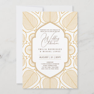 Wit Goud Bruiloft Thema Elegant Classy Kaart