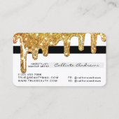 Wit Goud Chunky Glitter Dikke Druppels Credit Visitekaartje (Achterkant)