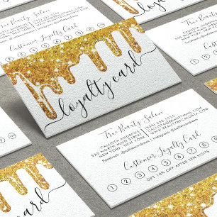 Wit Goud Chunky Glitter Dikke Druppels Loyaliteit Klantenkaartje