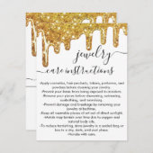 Wit Goud Chunky Glitter Druppelt Sieraden Care Kaa Notitiekaartje (Voorkant / Achterkant)