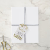 Wit & Goud Confetti bruiloft dank u Cadeaulabel (Met Touw)