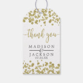 Wit & Goud Confetti bruiloft dank u Cadeaulabel (Achterkant)