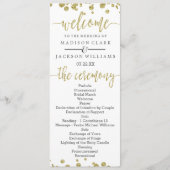 Wit & Goud Confetti huwelijksprogramma Programma (Voorkant)