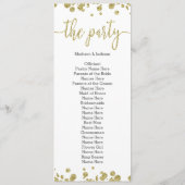 Wit & Goud Confetti huwelijksprogramma Programma (Achterkant)