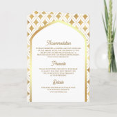 Wit Goud Diamanten Arch QR Code Moslim Bruiloft (Achterkant)