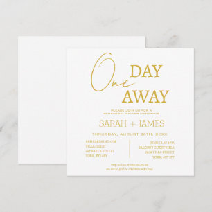 Wit & Goud Een dag weg Repetitie Diner Trouwen Kaart
