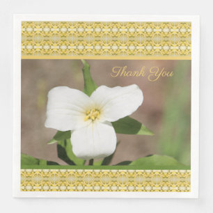 Wit Goud en Groen Trillium Papier servetten