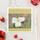 Wit Goud en Groen Trillium Papier servetten (Insitu)
