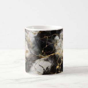 Wit, Goud en Zwart Luxe Marmer Elegant Koffiemok