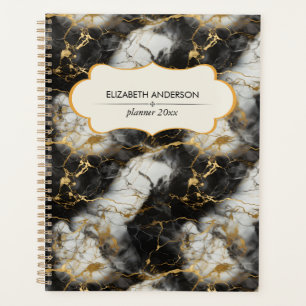 Wit, Goud en Zwart Luxe Marmer Elegant Planner