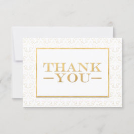 Wit & Goud Fleur de Lis Wedding Dank u Kaarten
