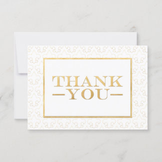 Wit & Goud Fleur de Lis Wedding Dank u Kaarten