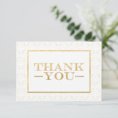 Wit & Goud Fleur de Lis Wedding Dank u Kaarten (Staand voorkant)