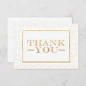 Wit & Goud Fleur de Lis Wedding Dank u Kaarten (Voorkant / Achterkant)
