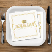 Wit & Goud Gefeliciteerd Klasse van Afstuderen Servet
