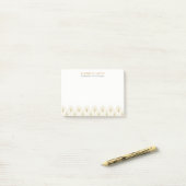 Wit & Goud Geometrisch Art-deco Patroon Post-it® Notes (Op bureau)