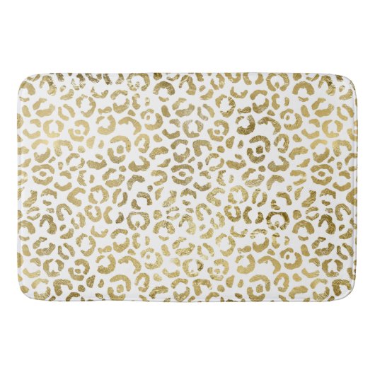 Wit Goud Glam Leopard Badmat (Voorkant)